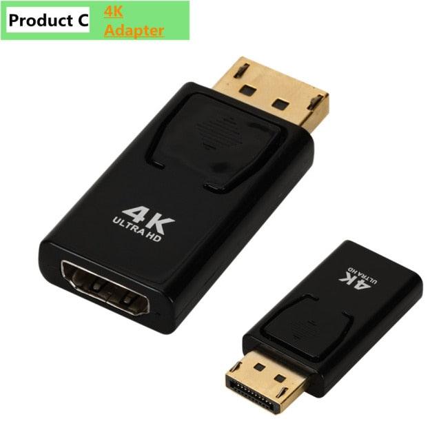 Mini DisplayPort To HDMI-compatible Adapter Male To Female Converter DP To HD Display Port 4K Cable Adapter Video Audio Compatible For PC And Laptop Stevvex