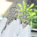 Mini Dream Catcher Car Pendant Wind Chimes Feather Decoration Home Decor Dream Catchers Car Handmade Hanging Charm Wind Chime Traditional White Feather Ornaments Wall Hanging Adornment Handmade Dreamcatcher Gifts
