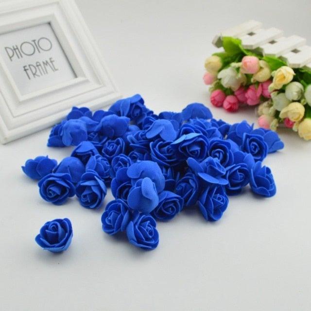 Mini Fake Rose Flower Heads 50/100/200 Pieces Teddy Bear of Roses 3cm Foam Wedding Flowers Accessories Make Bridal Hair Clips Headbands Dress Stevvex