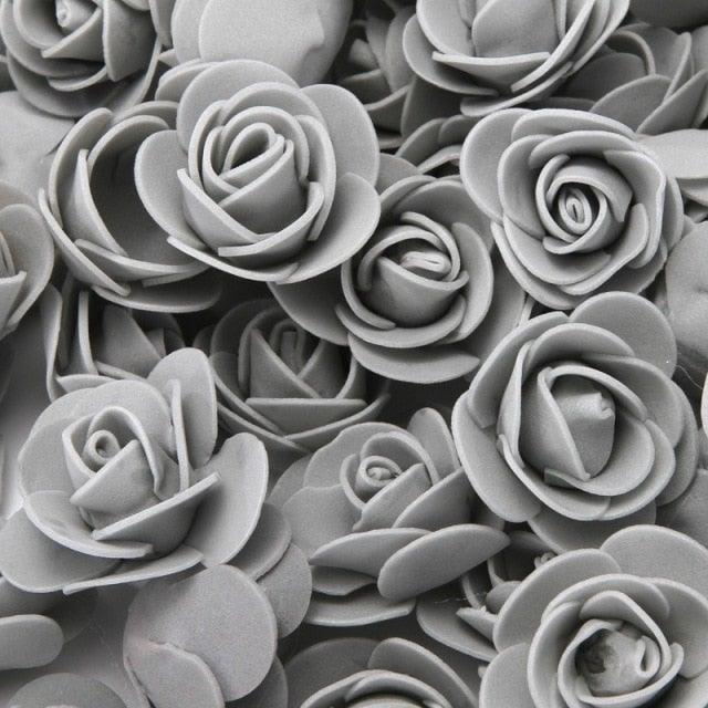 Mini Fake Rose Flower Heads 50/100/200 Pieces Teddy Bear of Roses 3cm Foam Wedding Flowers Accessories Make Bridal Hair Clips Headbands Dress Stevvex