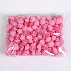Mini Fake Rose Flower Heads 50/100/200 Pieces Teddy Bear of Roses 3cm Foam Wedding Flowers Accessories Make Bridal Hair Clips Headbands Dress Stevvex