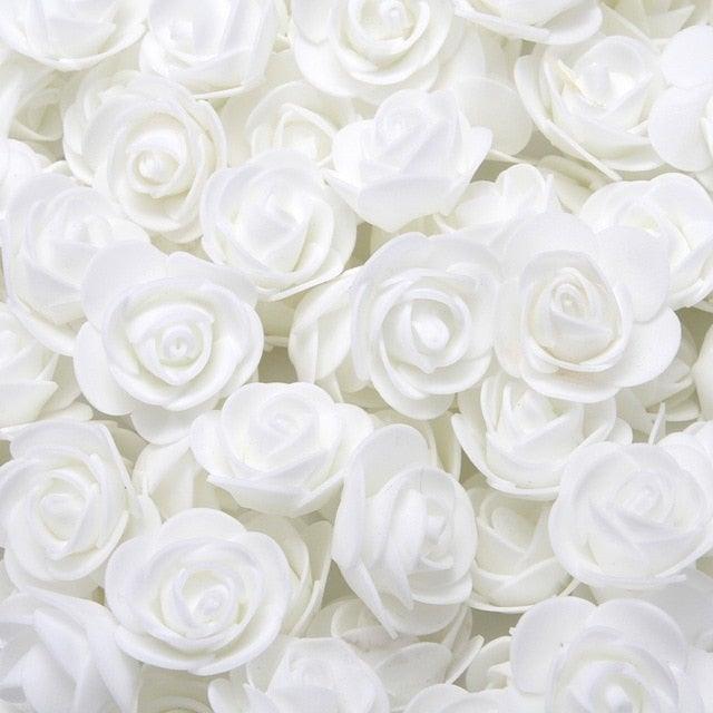 Mini Fake Rose Flower Heads 50/100/200 Pieces Teddy Bear of Roses 3cm Foam Wedding Flowers Accessories Make Bridal Hair Clips Headbands Dress Stevvex
