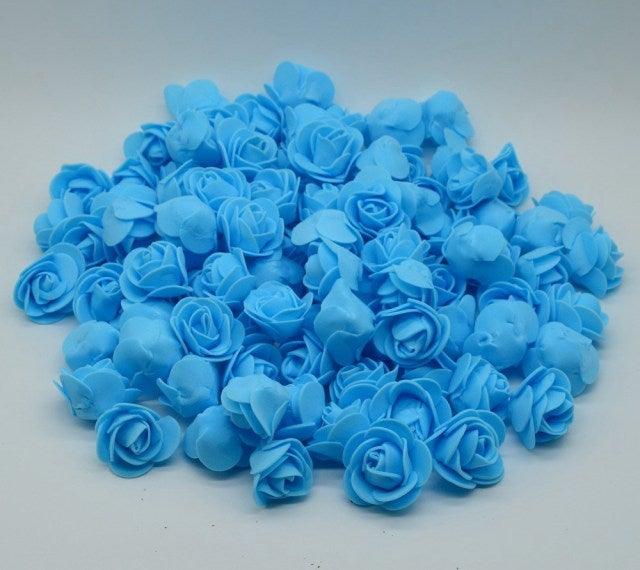 Mini Fake Rose Flower Heads 50/100/200 Pieces Teddy Bear of Roses 3cm Foam Wedding Flowers Accessories Make Bridal Hair Clips Headbands Dress Stevvex