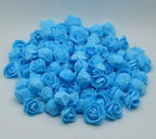 Mini Fake Rose Flower Heads 50/100/200 Pieces Teddy Bear of Roses 3cm Foam Wedding Flowers Accessories Make Bridal Hair Clips Headbands Dress Stevvex