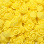 Mini Fake Rose Flower Heads 50/100/200 Pieces Teddy Bear of Roses 3cm Foam Wedding Flowers Accessories Make Bridal Hair Clips Headbands Dress Stevvex