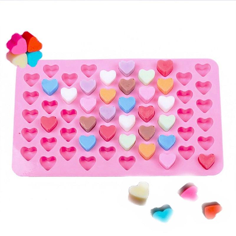 Mini Heart Mold Silicone Ice Chocolate Fondant Mould 3D Pastry Jelly Cookies Baking Cake Decoration Tools 5 Colors Silicone Mold Mini Heart Shape Silicone Ice Cube Molds Trays Chocolate Cute Pink Mold Stevvex