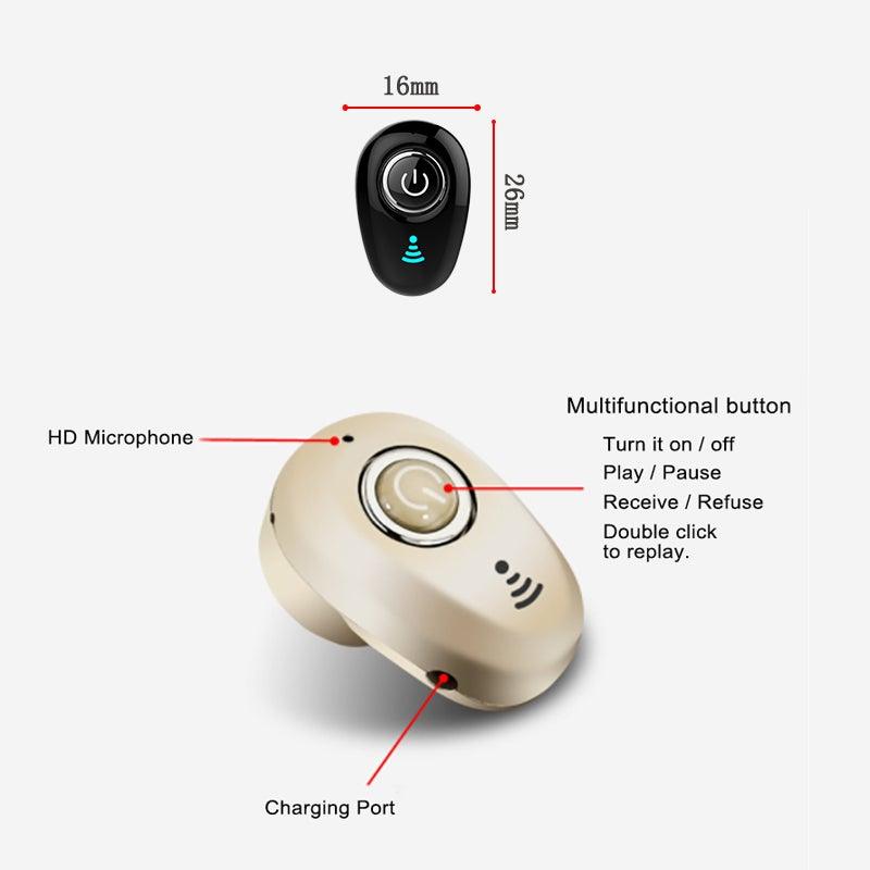 Mini Invisible Ture Wireless Earphone Noise Cancelling Bluetooth Headphone Handsfree Stereo Headset TWS Earbud With Microphone Smallest Bluetooth Earbud Invisible Bluetooth Earpiece for Cell Phones Mini Wireless Earbuds with Mic Stevvex