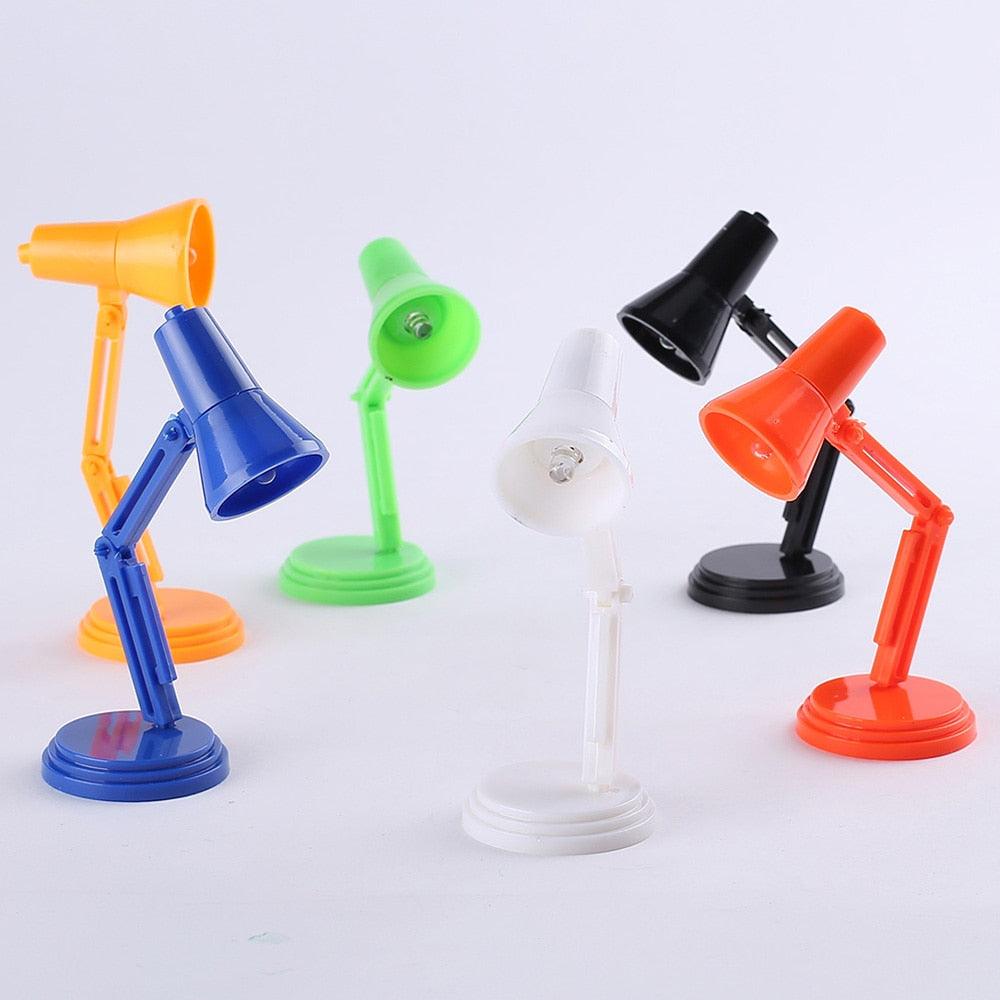 Mini LED Portable Solid Night Reading Desk Decoration Eye Protection Battery Table Lamp Home Model Kids Study Reading Light Tool Cute Study Lamps for Bedroom Décor Stevvex