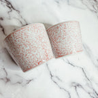 Mini Pink Hand-Painted Porcelain Cachepots Set Of 6 Decorative Planters BandsCo Straps