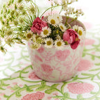 Mini Pink Hand-Painted Porcelain Cachepots Set Of 6 Decorative Planters BandsCo Straps