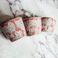 Mini Pink Hand-Painted Porcelain Cachepots Set Of 6 Decorative Planters BandsCo Straps