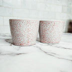 Mini Pink Hand-Painted Porcelain Cachepots Set Of 6 Decorative Planters BandsCo Straps