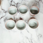 Mini Pink Hand-Painted Porcelain Cachepots Set Of 6 Decorative Planters BandsCo Straps