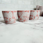 Mini Pink Hand-Painted Porcelain Cachepots Set Of 6 Decorative Planters BandsCo Straps