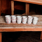Mini Pink Hand-Painted Porcelain Cachepots Set Of 6 Decorative Planters BandsCo Straps