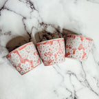 Mini Pink Hand-Painted Porcelain Cachepots Set Of 6 Decorative Planters BandsCo Straps