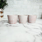 Mini Pink Hand-Painted Porcelain Cachepots Set Of 6 Decorative Planters BandsCo Straps
