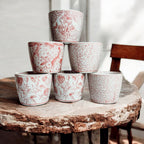 Mini Pink Hand-Painted Porcelain Cachepots Set Of 6 Decorative Planters BandsCo Straps