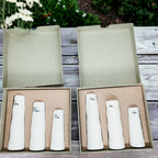 Mini Porcelain Vase Gift Set 3 White Glazed Bud Vases In Gift Box