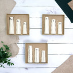 Mini Porcelain Vase Gift Set 3 White Glazed Bud Vases In Gift Box