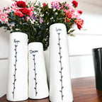 Mini Porcelain Vase Gift Set 3 White Glazed Bud Vases In Gift Box