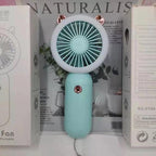 Mini Portable Fan USB Rechargeable Night Light Cooling Handheld Fan Three Speed Adjustable Pocket Personal Small Hand Fan for Child Home School Travel LED Fan