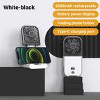 Mini Portable Outdoor Hand Fan Hanging Neck Fan USB Charging 3000mAh Battery Powered 180° Folding Wireless Table Air Cooling Fan 4 Adjustable Speed Portable Pocket Fan for Office Outdoor Travel Stevvex
