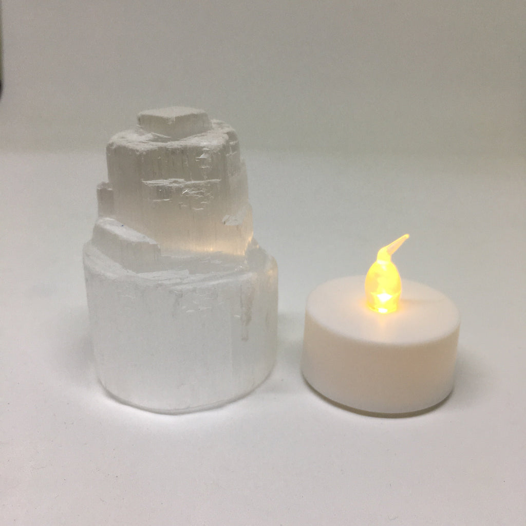 Mini Selenite Skyscraper Lamp Natural Crystal Nightlight BandsCo Straps