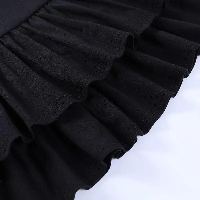 Mini Skirt Girls Sweet Black High Waist Pleated Skirt Cute Dark Lightweight Simple Design Skirts Stevvex