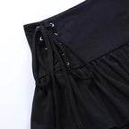 Mini Skirt Girls Sweet Black High Waist Pleated Skirt Cute Dark Lightweight Simple Design Skirts Stevvex