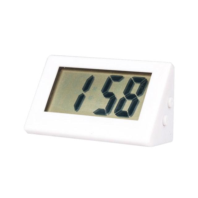 Mini Small Car Desk Digital Clock Watch Car Dashboard Digital Clock Vehicle Adhesive Clock with Jumbo LCD Time & Day Display Mini Automotive Stick On Watch for Car T Gauges Mini Digital LCD Screen Travel Electronic Clock For Home Office Desktop Clocks Stevvex