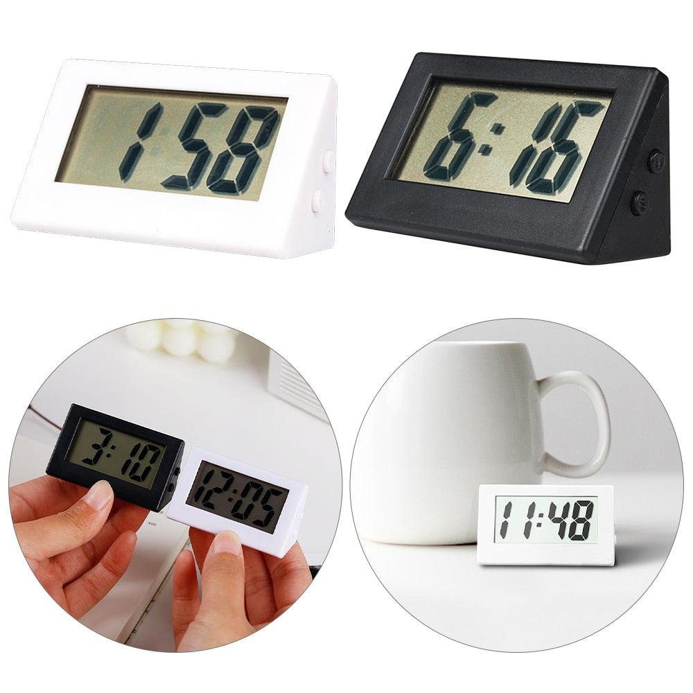 Mini Small Car Desk Digital Clock Watch Car Dashboard Digital Clock Vehicle Adhesive Clock with Jumbo LCD Time & Day Display Mini Automotive Stick On Watch for Car T Gauges Mini Digital LCD Screen Travel Electronic Clock For Home Office Desktop Clocks Stevvex