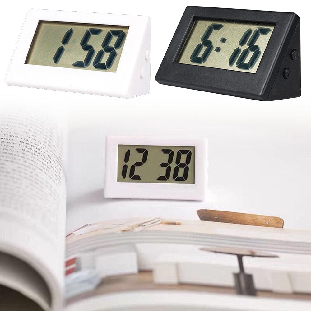 Mini Small Car Desk Digital Clock Watch Car Dashboard Digital Clock Vehicle Adhesive Clock with Jumbo LCD Time & Day Display Mini Automotive Stick On Watch for Car T Gauges Mini Digital LCD Screen Travel Electronic Clock For Home Office Desktop Clocks Stevvex