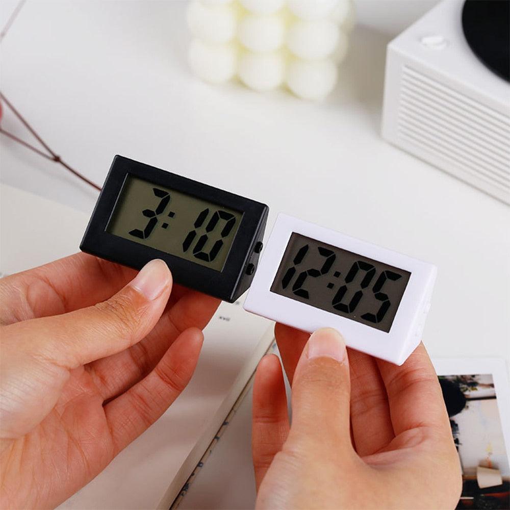 Mini Small Car Desk Digital Clock Watch Car Dashboard Digital Clock Vehicle Adhesive Clock with Jumbo LCD Time & Day Display Mini Automotive Stick On Watch for Car T Gauges Mini Digital LCD Screen Travel Electronic Clock For Home Office Desktop Clocks Stevvex