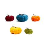 Velvet Pumpkins - Plush Fall Tabletop Decor, Mini Velvet Pumpkins for Mantel