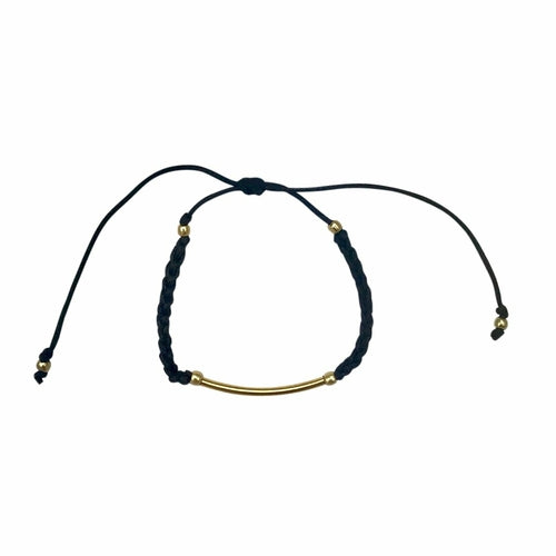 Minimal Cotton Thread Bar Bracelet Adjustable Handwoven Layering Wristband BandsCo Straps