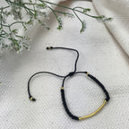 Minimal Cotton Thread Bar Bracelet Adjustable Handwoven Layering Wristband BandsCo Straps
