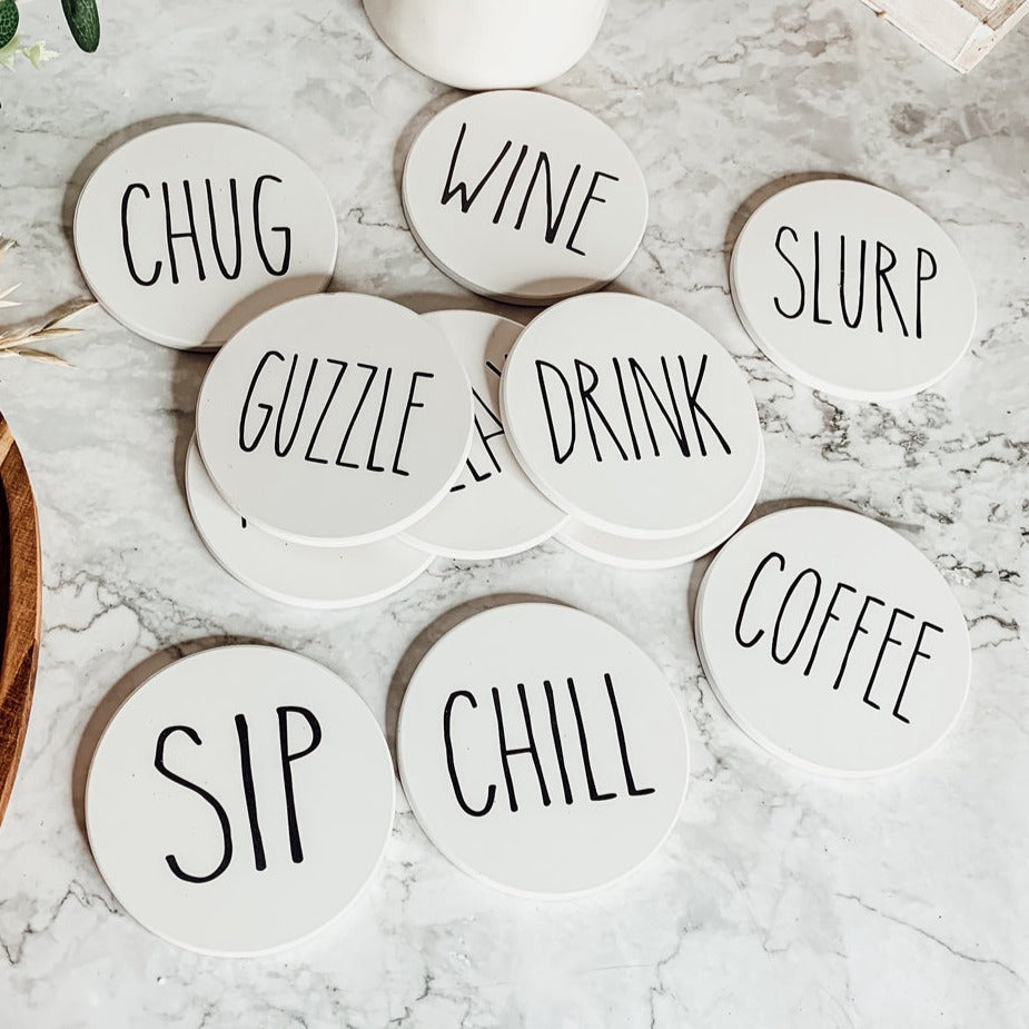 Minimalist Coasters Set - Modern Absorbent Drink Coasters for Home Decor BandsCo Straps