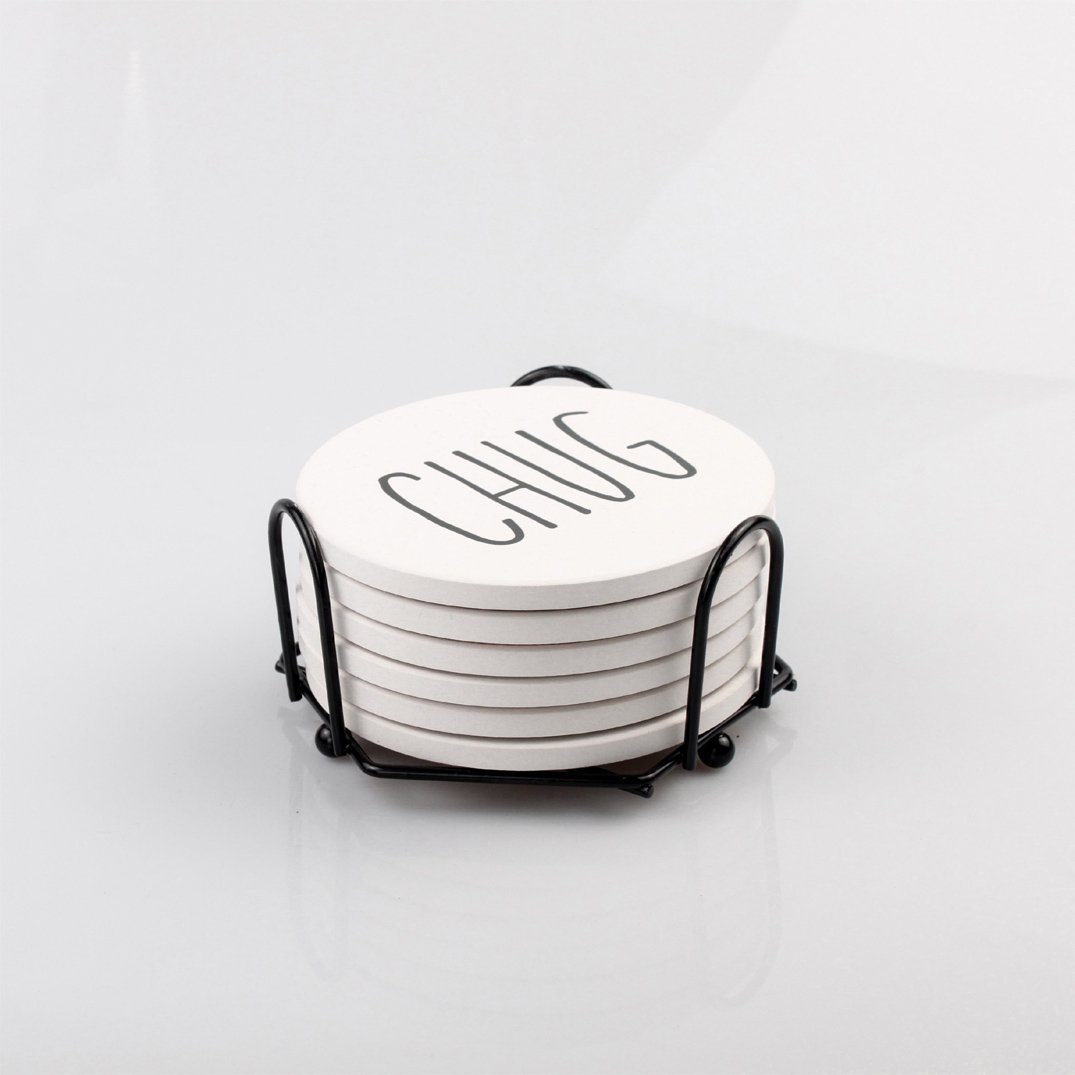 Minimalist Coasters Set - Modern Absorbent Drink Coasters for Home Decor BandsCo Straps
