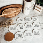 Minimalist Coasters Set - Modern Absorbent Drink Coasters for Home Decor BandsCo Straps
