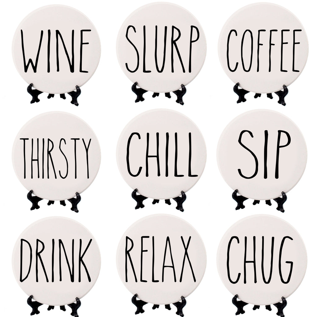 Minimalist Coasters Set - Modern Absorbent Drink Coasters for Home Decor BandsCo Straps