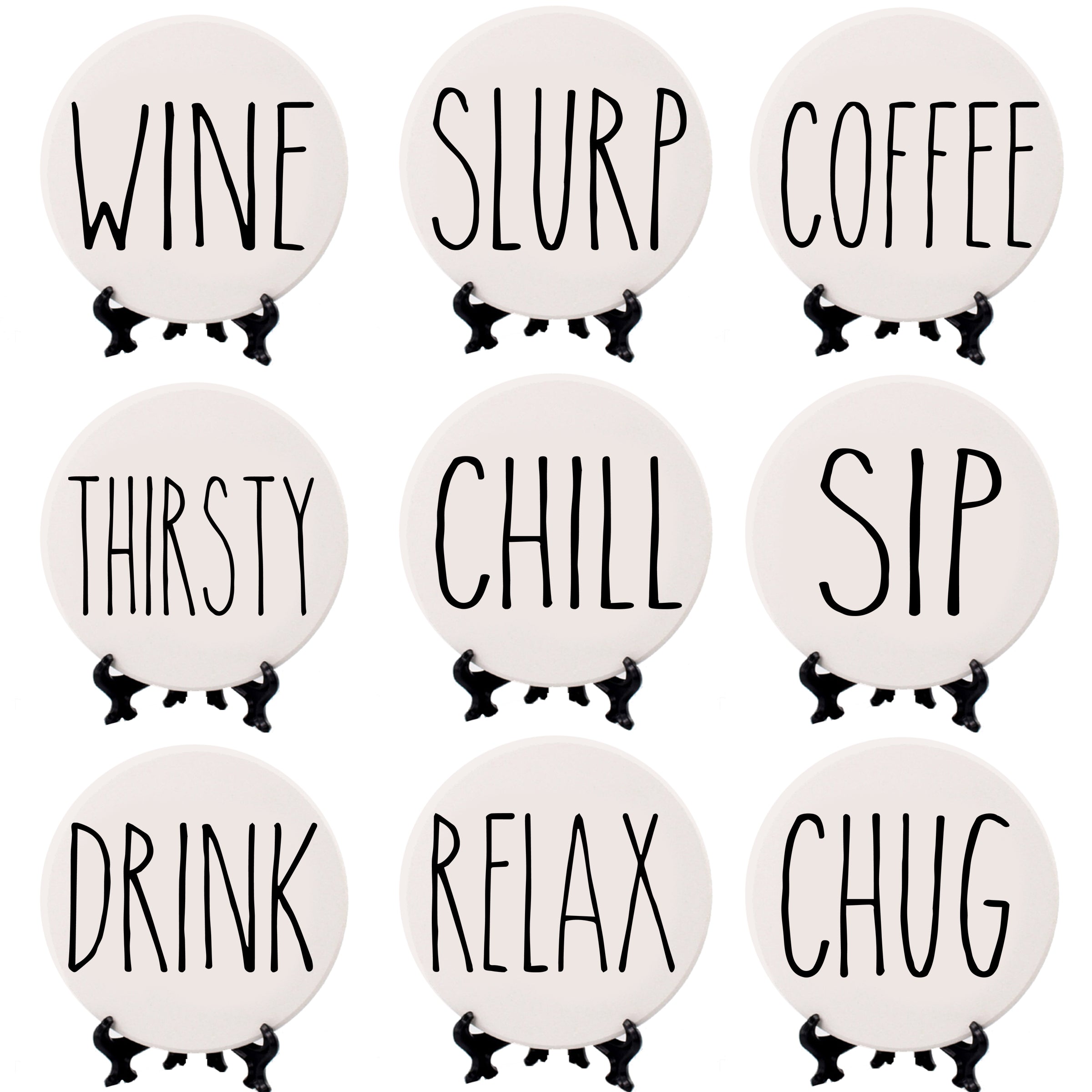 Minimalist Coasters Set - Modern Absorbent Drink Coasters for Home Decor BandsCo Straps