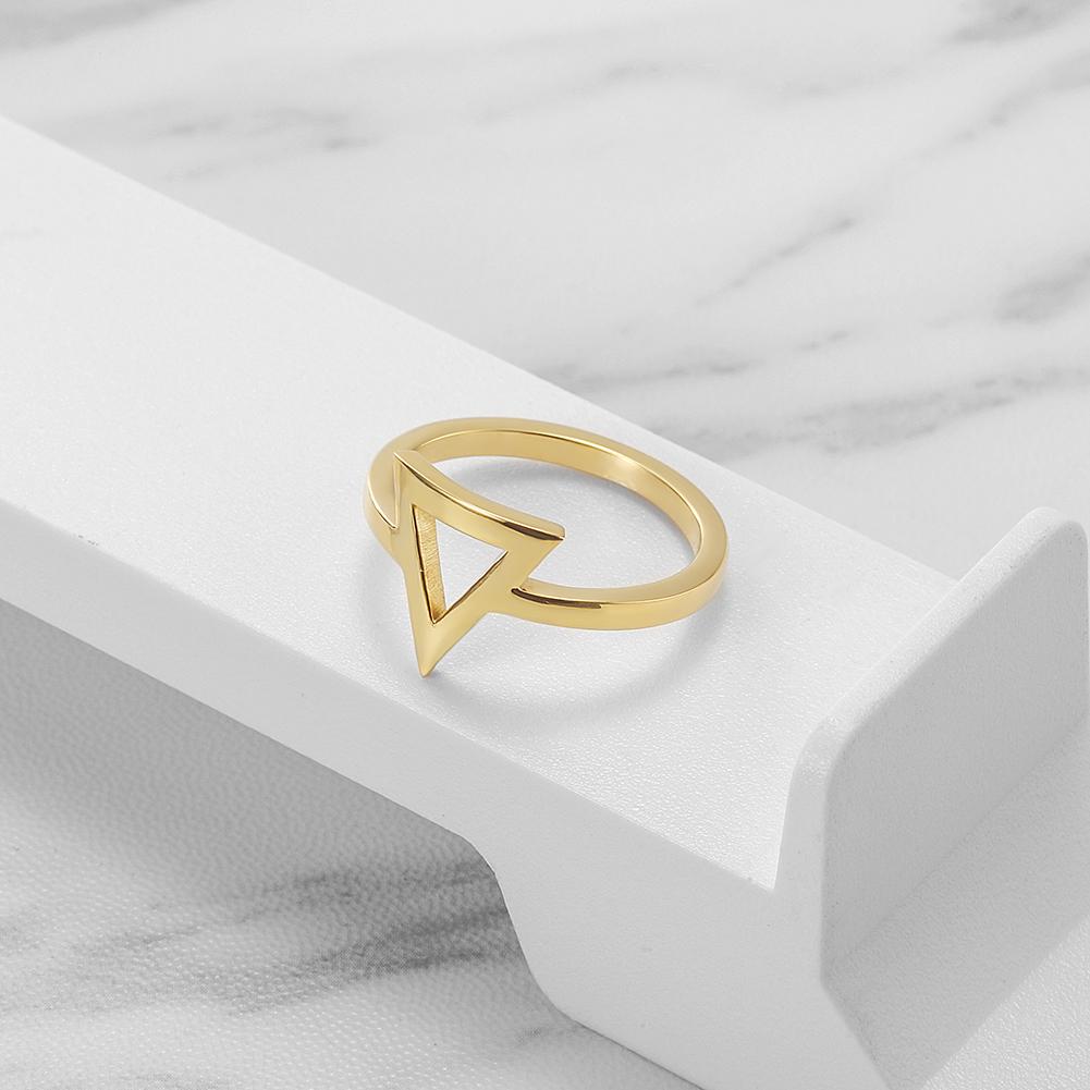 Minimalist Gold Triangle Ring For Women Adjustable Band