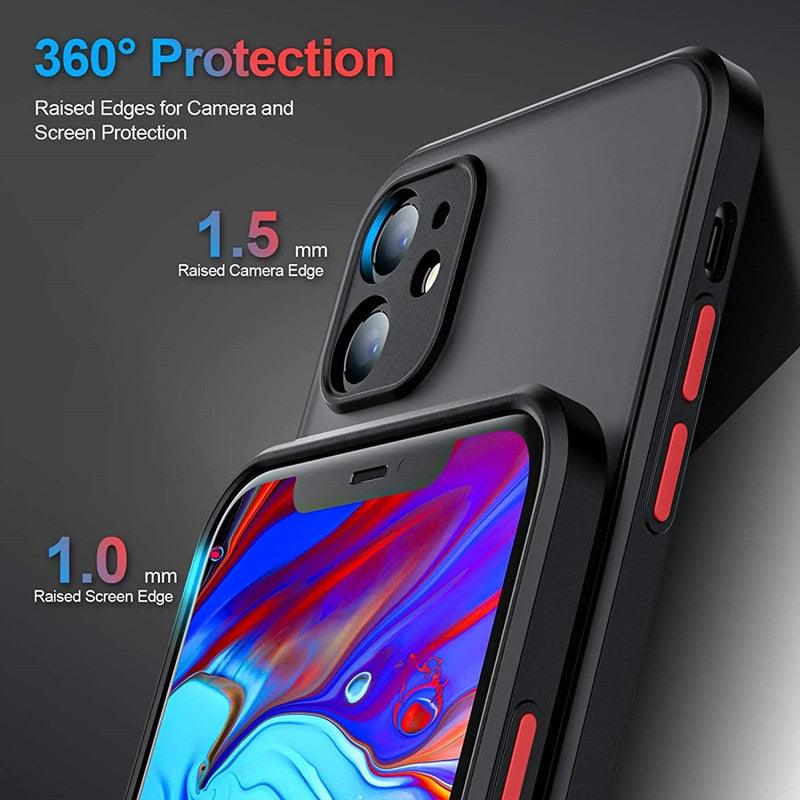 Minimalistic Shockproof Armor Case For iPhone 13 14 12 11 Pro Max XR XS X Luxury Silicone Bumper Clear Hard Cover Mini Luxury Silicone Bumper Clear Hard Cover Stevvex