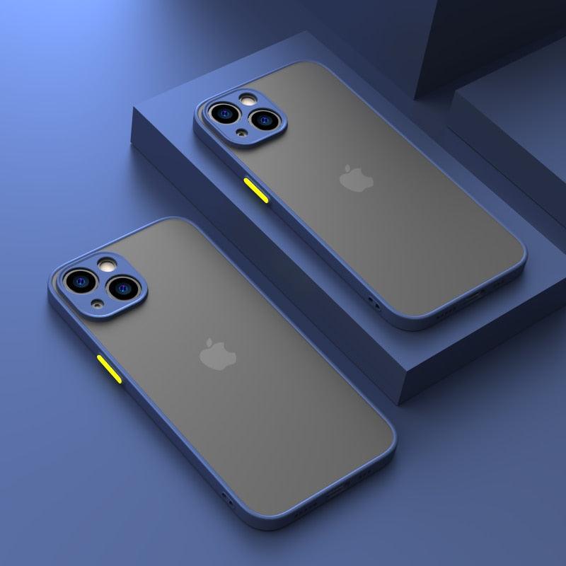 Minimalistic Shockproof Armor Case For iPhone 13 14 12 11 Pro Max XR XS X Luxury Silicone Bumper Clear Hard Cover Mini Luxury Silicone Bumper Clear Hard Cover Stevvex