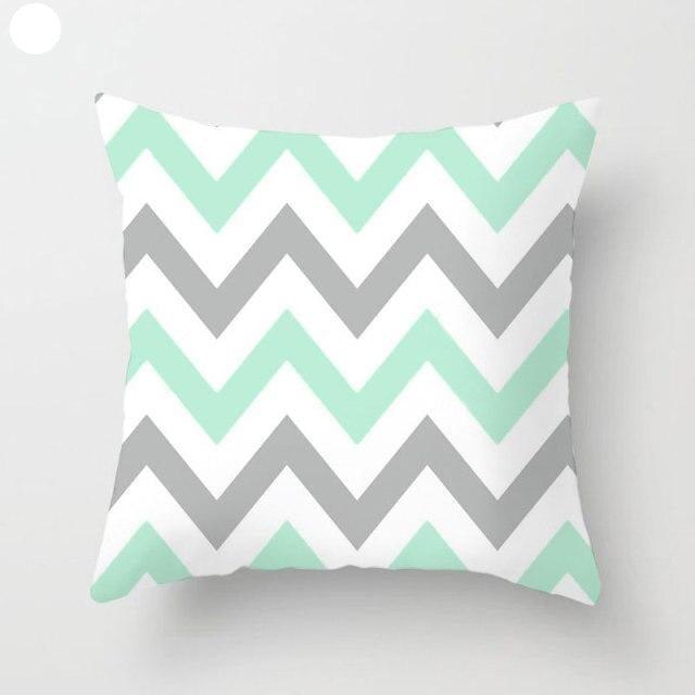 Mint Green Cushion Cover Pillowslip Home Supplies Decorative Fresh Mint Green Gray Watercolour Stripes Generic Solid Decorative Bedroom Pillow Cases Covers Pillow Case Simple Living Room Stevvex