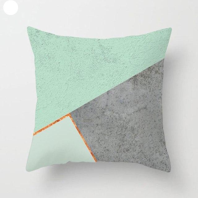Mint Green Cushion Cover Pillowslip Home Supplies Decorative Fresh Mint Green Gray Watercolour Stripes Generic Solid Decorative Bedroom Pillow Cases Covers Pillow Case Simple Living Room Stevvex