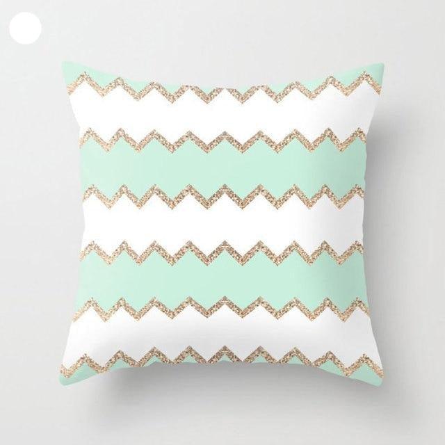 Mint Green Cushion Cover Pillowslip Home Supplies Decorative Fresh Mint Green Gray Watercolour Stripes Generic Solid Decorative Bedroom Pillow Cases Covers Pillow Case Simple Living Room Stevvex
