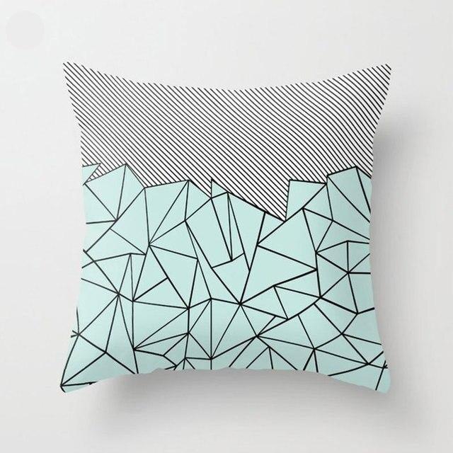 Mint Green Cushion Cover Pillowslip Home Supplies Decorative Fresh Mint Green Gray Watercolour Stripes Generic Solid Decorative Bedroom Pillow Cases Covers Pillow Case Simple Living Room Stevvex