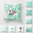 Mint Green Cushion Cover Pillowslip Home Supplies Decorative Fresh Mint Green Gray Watercolour Stripes Generic Solid Decorative Bedroom Pillow Cases Covers Pillow Case Simple Living Room Stevvex